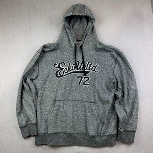 Vintage Ecko Mens Sweater 2XL Gray Hoodie Long Sleeve Embroidered Y2K Streetwear